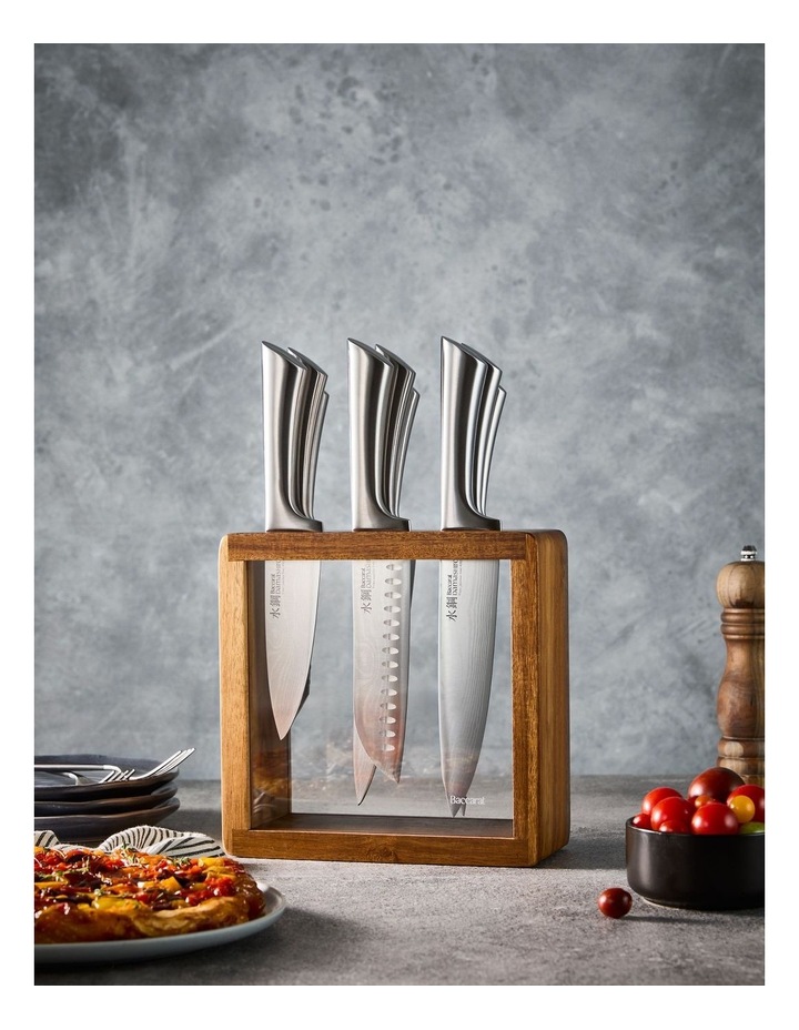 Baccarat Damashiro Hiryu Knife Block 10 Piece in Brown image 7