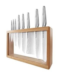 Baccarat iD3 Samurai Sora Knife Block 9 Piece in Brown