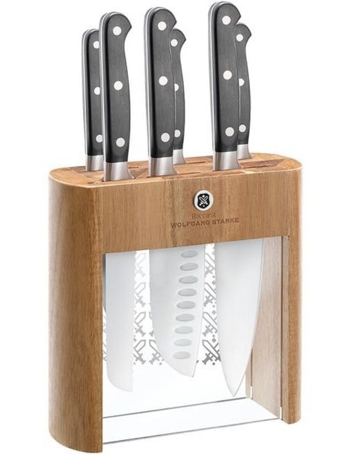 Baccarat Wolfgang Starke Klar Knife Block 7 Piece in Brown image 1