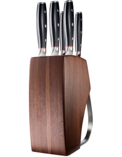 Baccarat iconiX Holz Knife Block 6 Piece in Brown