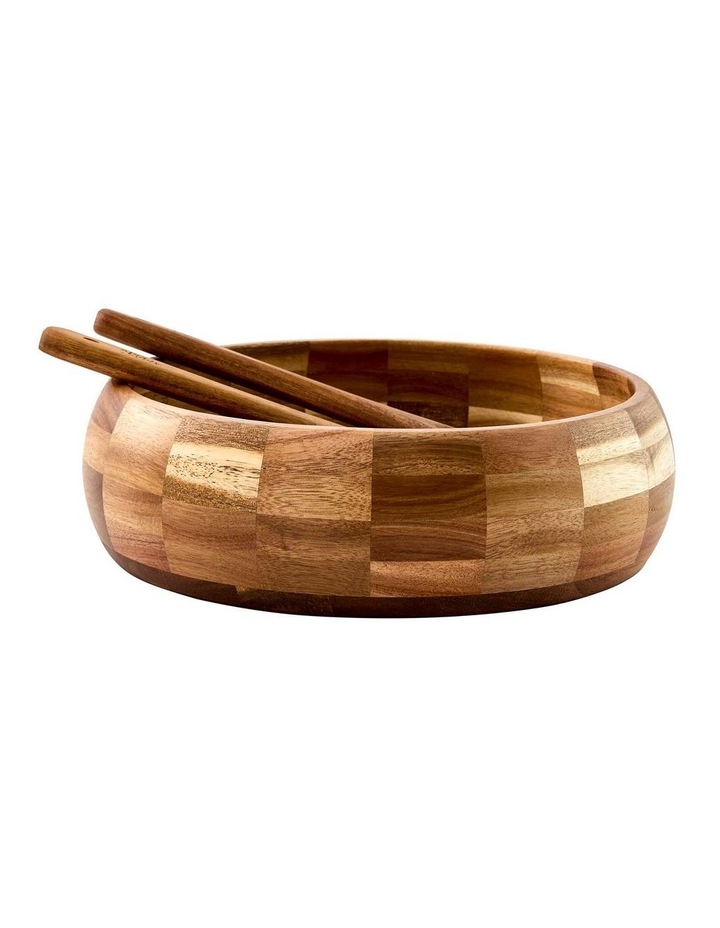 Alex Liddy Acacia Salad Bowl and Servers Set 28cm image 4