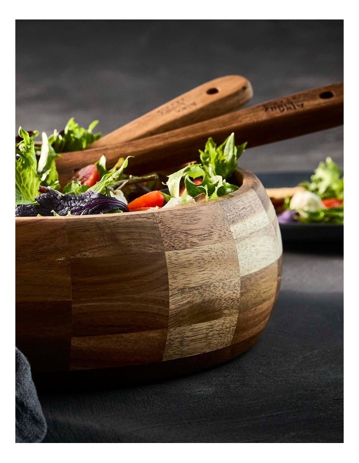 Alex Liddy Acacia Salad Bowl and Servers Set 28cm image 5