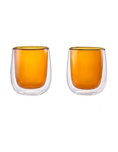 Alex Liddy Verv 2 Piece Double Wall Cup Set 250mL in Amber