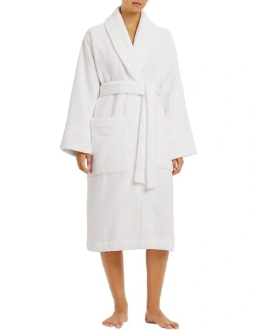 Aven Towelling Robe in White