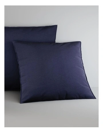 Bayley Washed Percale European Pillowcase Pair in Deep Sea