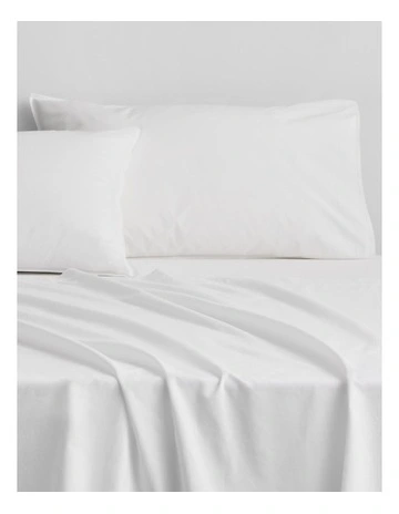 Bayley Washed Percale Fitted Sheet in White