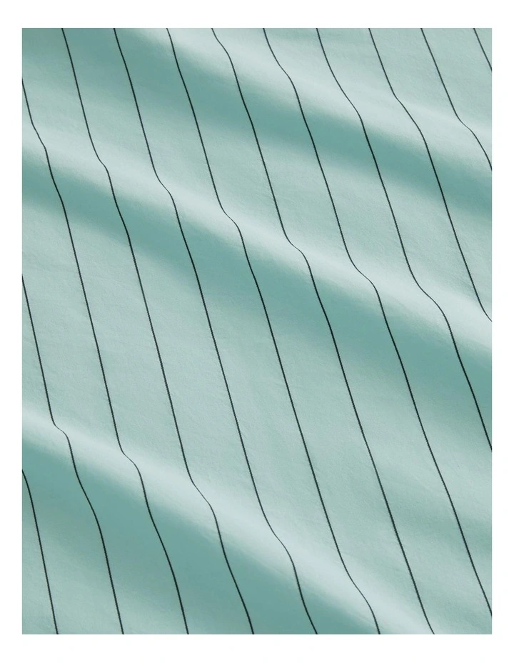 Bayley Stripe Washed Percale European Pillowcase Pair in Clear Blue image 2