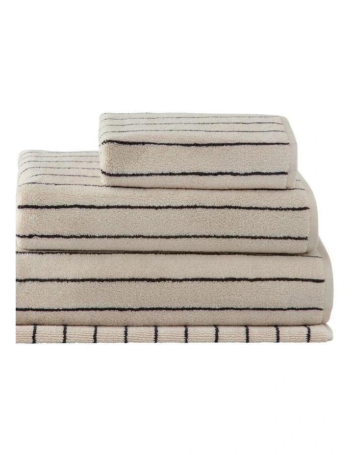 Aven Stripe Cotton Bath Sheet in Limestone