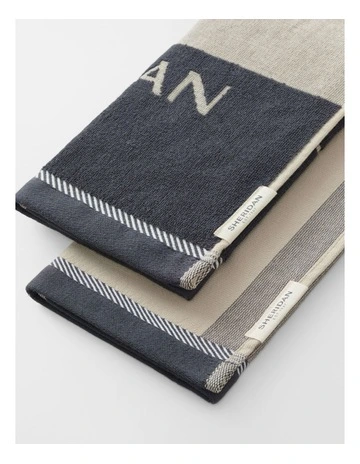 Koro Logo Tea Towel Set in Carbon