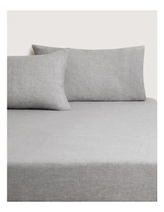 Abbotson Linen Fitted Sheet in Grey Marle