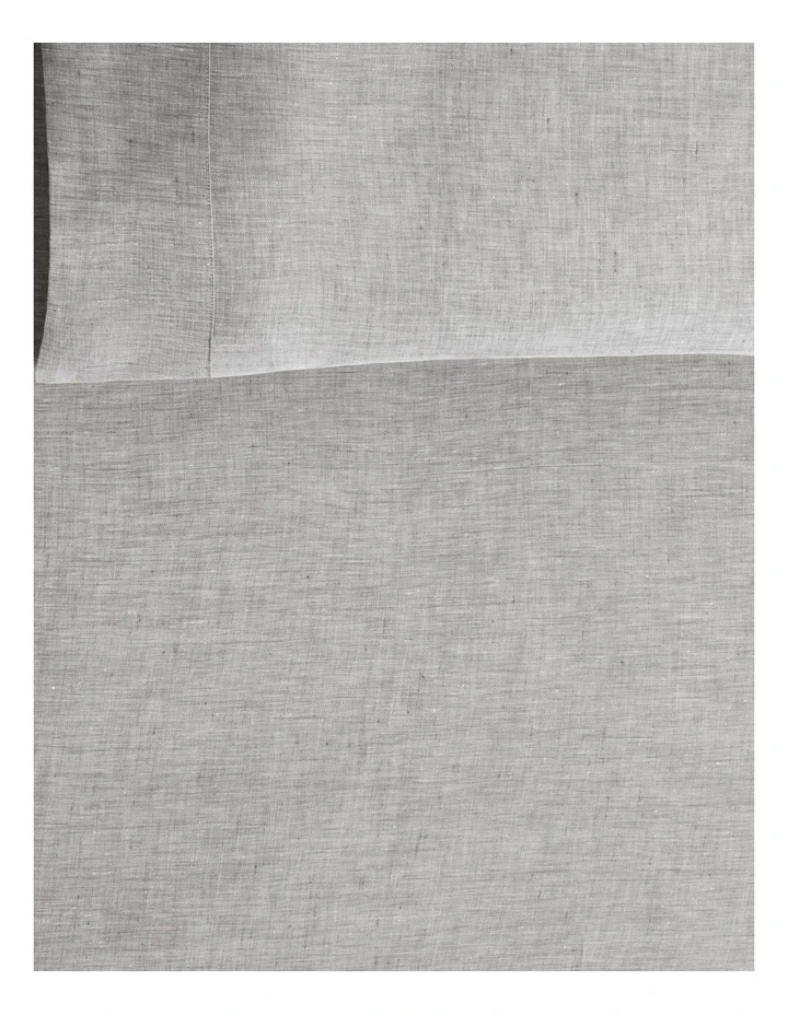 Abbotson Linen Fitted Sheet in Grey Marle image 2