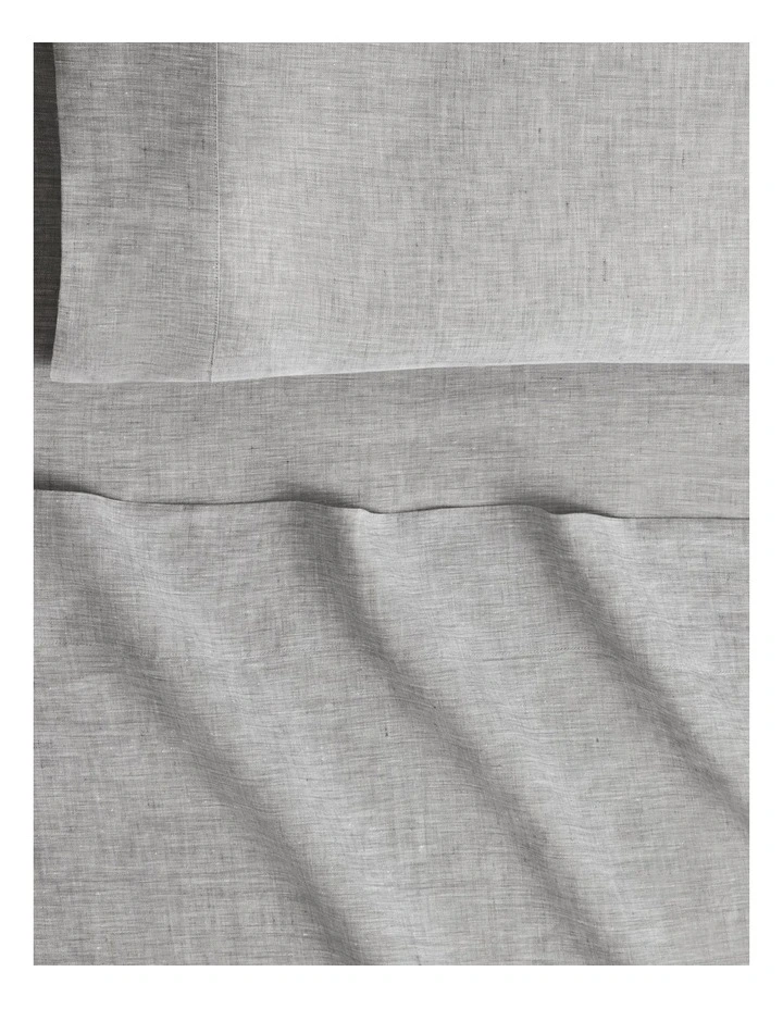 Abbotson Linen Flat Sheet in Grey Marle image 2