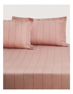 Abbotson Stripe King Fitted Sheet 40cm in Dusty Rose