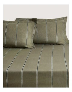 Abbotson Stripe King Fitted Sheet 40cm in Thyme