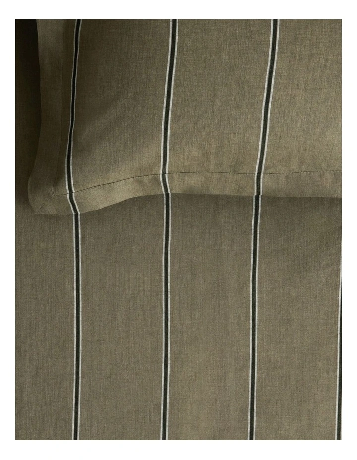 Abbotson Stripe King Fitted Sheet 40cm in Thyme image 2