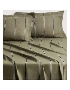 Abbotson Stripe King Flat Sheet in Green