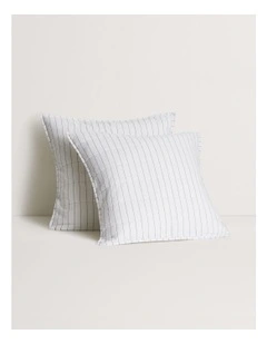 Bayley Stripe Washed Percale European Sham in White