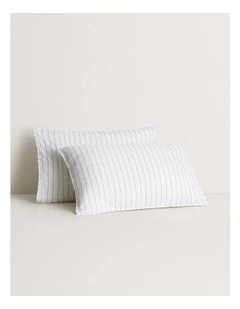 Bayley Stripe Washed Percale Sham in White