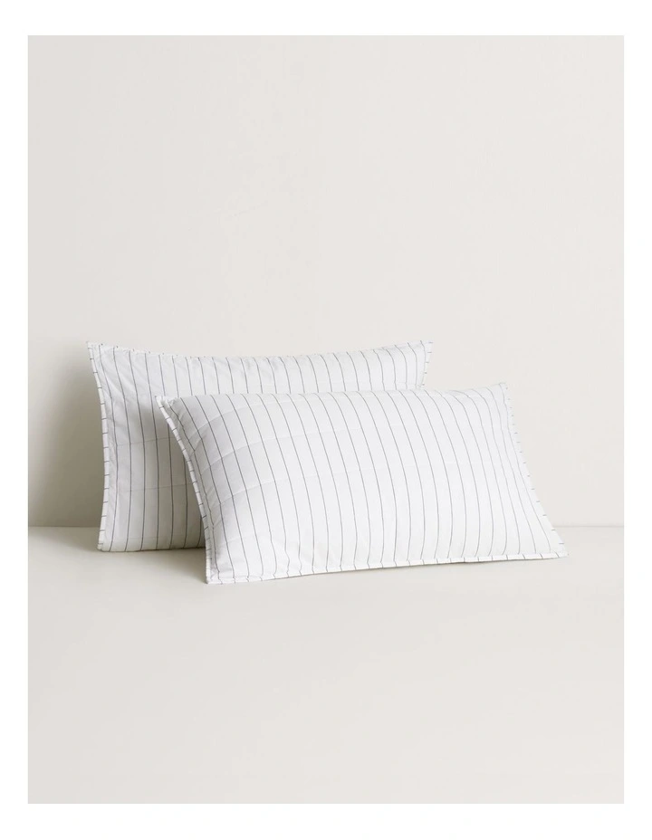 Bayley Stripe Washed Percale Sham in White image 1