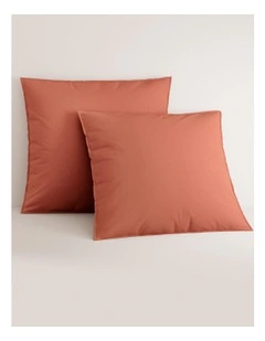 Bayley Washed Percale European Pillowcase Pair in Relish