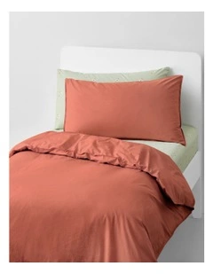 Bayley Washed Percale Quilt Cover Set in Relish