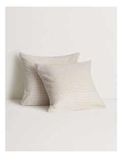 Romi Check European Pillowcase in Milk Tea