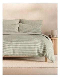 Romi Check Quilt Cover Set in Vine