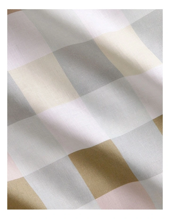Abbotson Linen Check Flat Sheet in Ice image 3