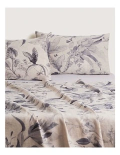 Abbotson Linen Flora Flat Sheet in Flax