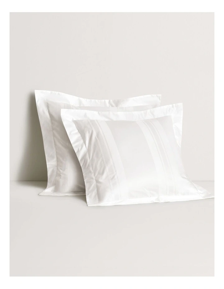 1200TC Millennia Bold European Pillowcase in Snow image 1