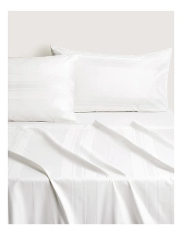 1200TC Millennia Bold Flat Sheet in Snow