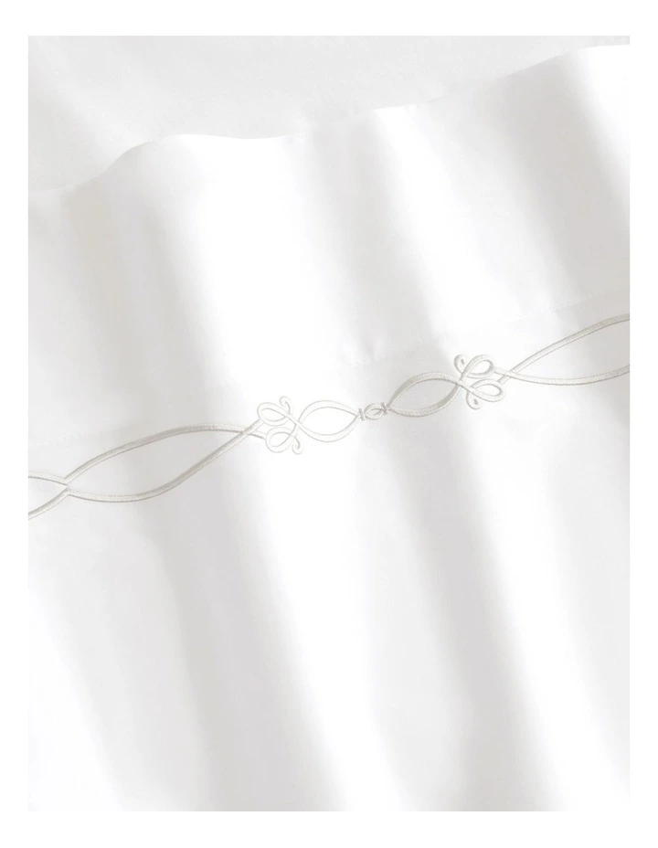 1200TC Palais Trellis Flat Sheet in Snow image 3