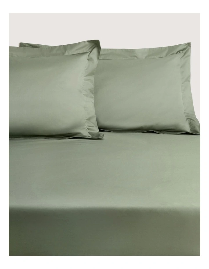 1200TC Ultimate Sateen Fitted Sheet 50cm in Shadow Green image 1