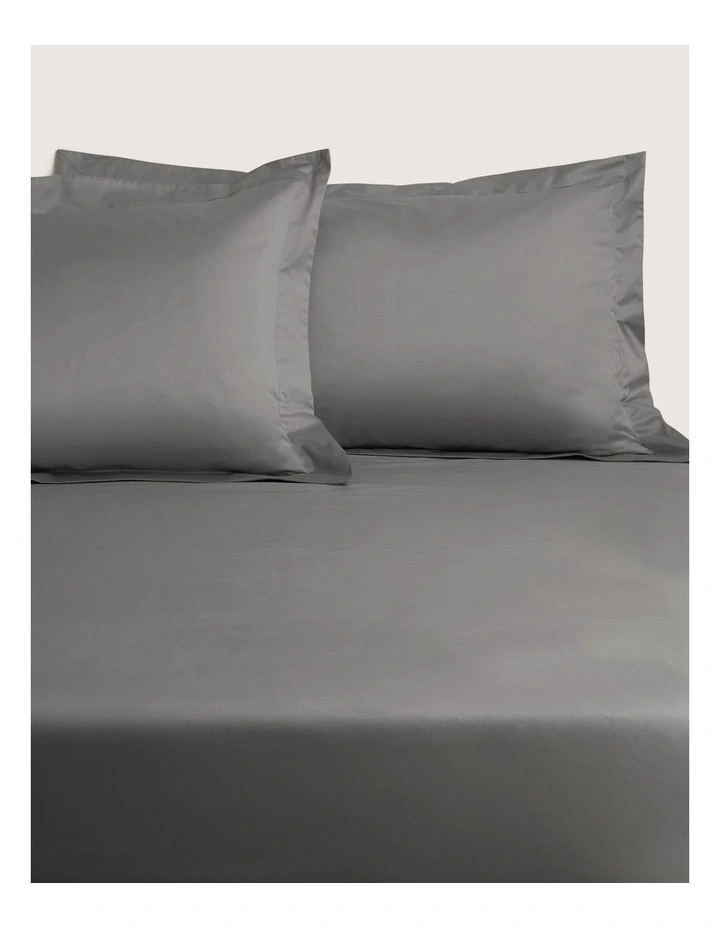 1200TC Ultimate Sateen Fitted Sheet in Flint image 1