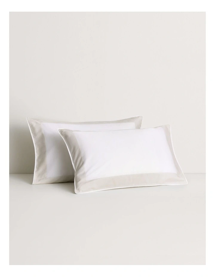 Reframed Pillowcase Pair in Milk Tea image 1