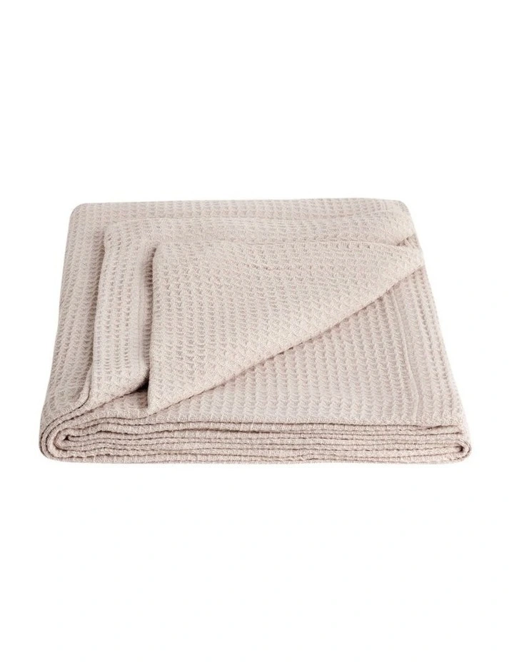 Cotton Waffle Blanket in Milk Tea image 1