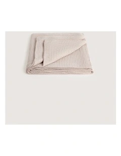 Cotton Waffle Blanket in Milk Tea