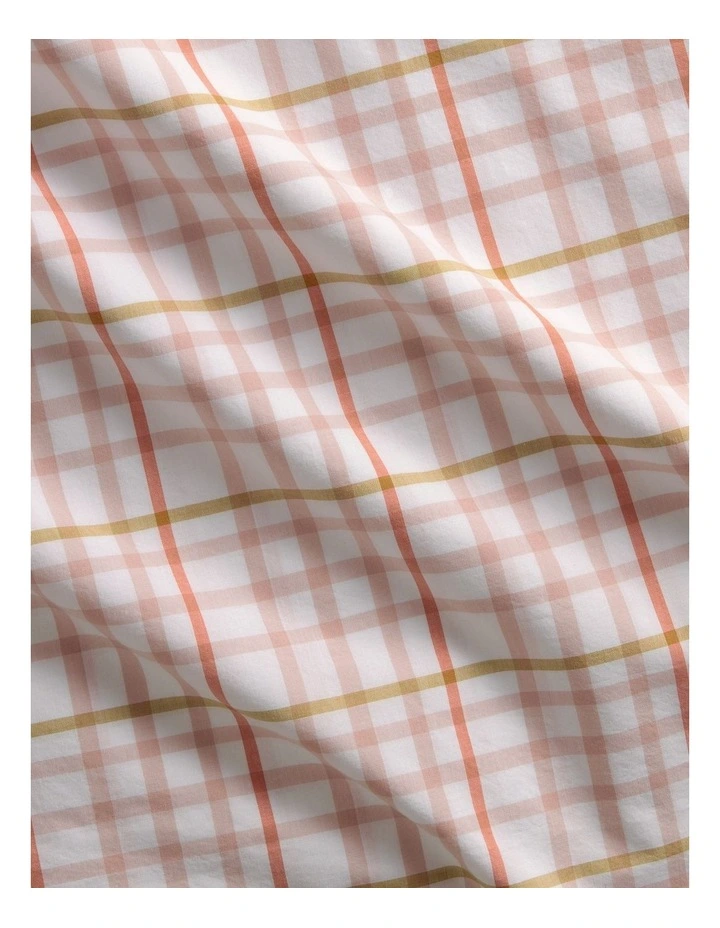 Bayley Check Washed Percale Sheet Set in Dusty Rose image 3