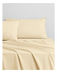 Bayley Washed Percale Fitted Sheet in Brulee
