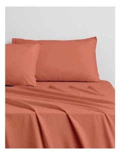 Bayley Washed Percale Fitted Sheet in Relish