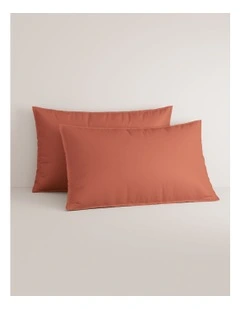 Bayley Washed Percale Pillowcase Pair in Relish