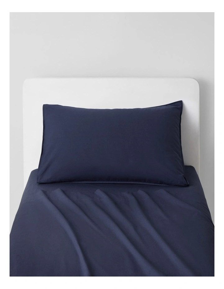 Bayley Washed Percale Sheet Set in Deep Sea image 1