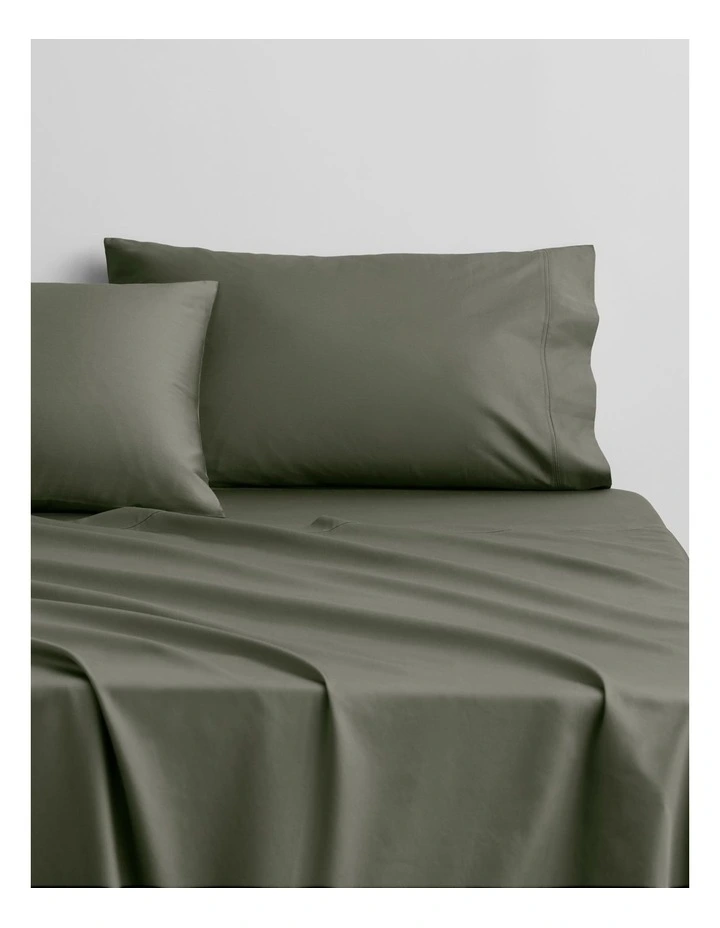 Egyptian Cotton Sateen Sheet Set in Olive image 1