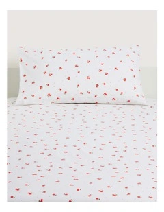 Frutti Fitted Sheet Set in Red Soda