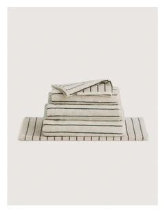 Aven Stripe Towel Collection in Limestone