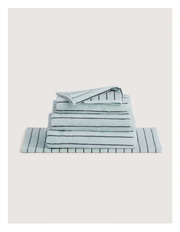 Aven Stripe Towel Collection in Rain