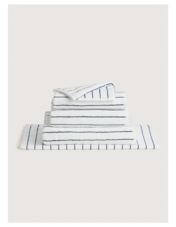 Aven Stripe Towel Collection in White