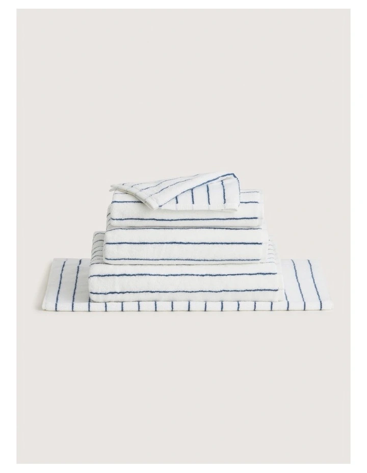 Aven Stripe Towel Collection in White image 1