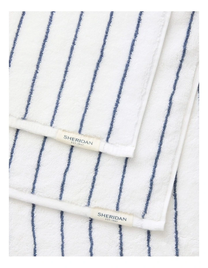 Aven Stripe Towel Collection in White image 2