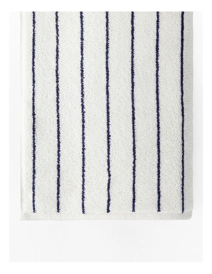 Aven Stripe Towel Collection in White image 3